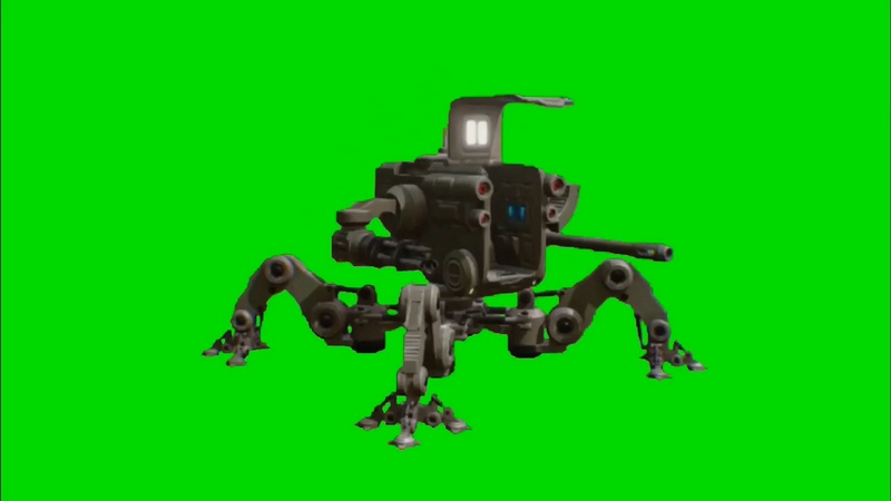 绿幕视频素材多脚机器人