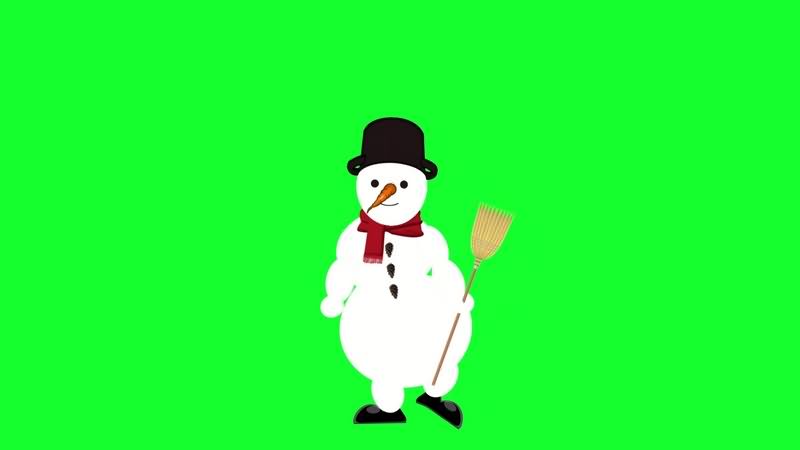 绿幕视频素材雪人