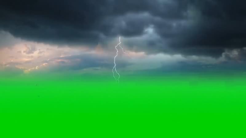 绿幕视频素材乌云闪电